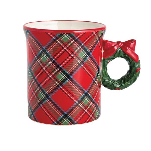 TARTAN FIGURAL HANDLE MUG