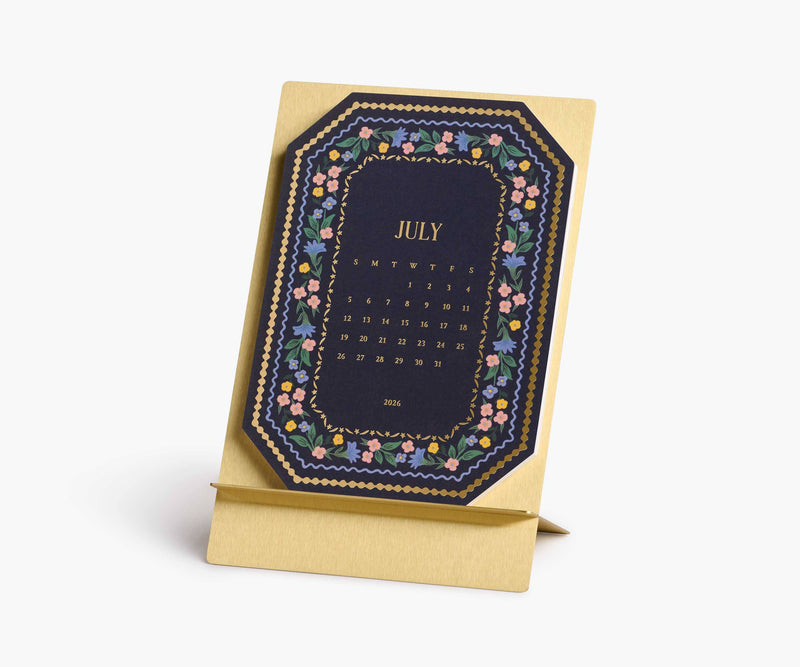 2026 Wildwood Brass Easel Desk Calendar