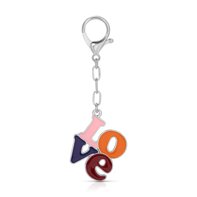 Enamel Bag Charm / keychain - L-O-V-E