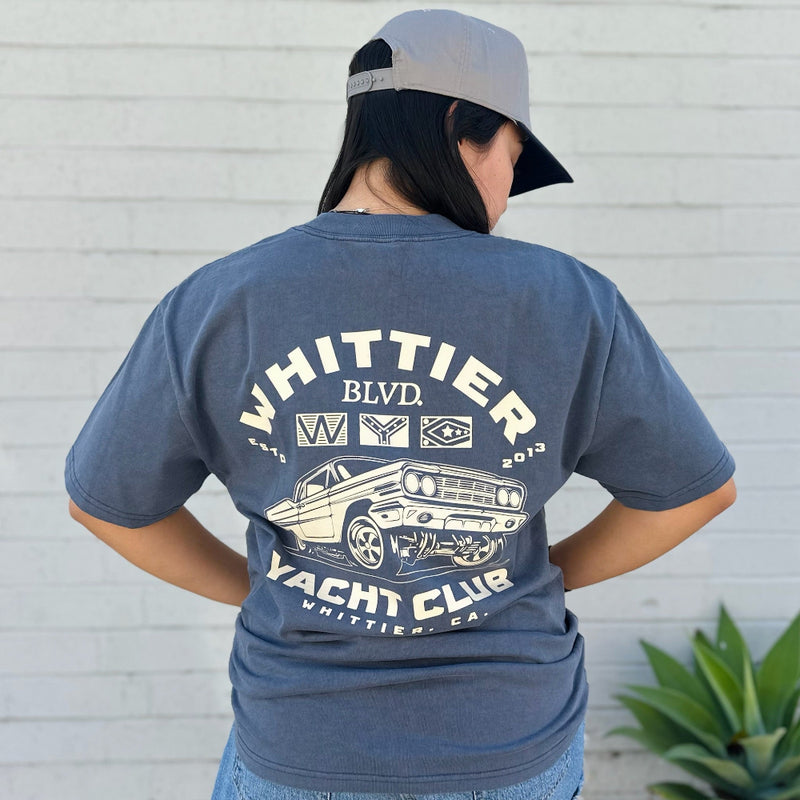 Heavy Faded Whittier Yacht Club Nautical Flag T-shirt