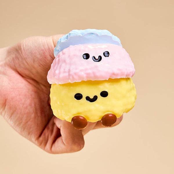 SqueezeSquad Taba Deluxe Premium Silicone Squishy Fidget Toy - Triple Ice Cream Cone