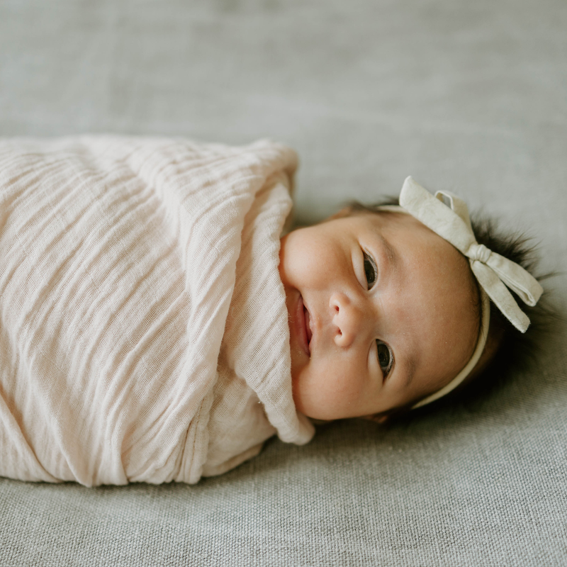 Organic Cotton Muslin Swaddle Blanket | Rosie