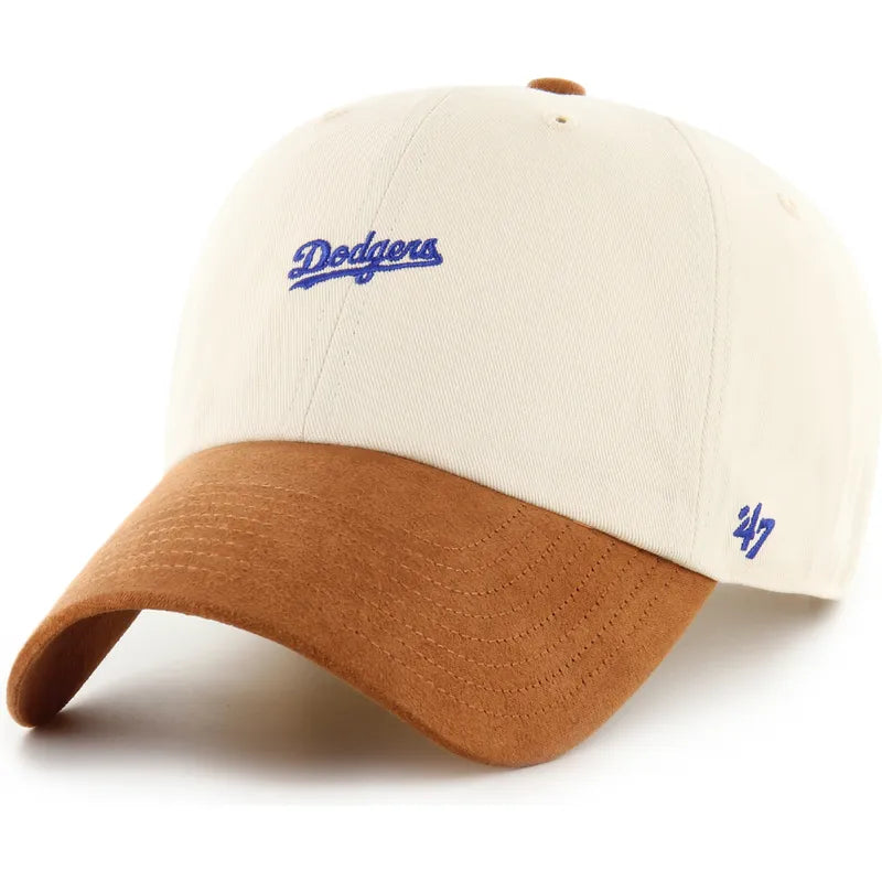 LOS ANGELES DODGERS NATURAL MINI SCRIPT SUEDE VISOR47CLNUP