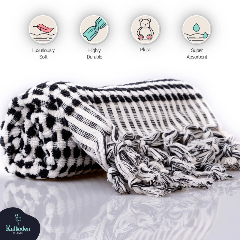 Terry Hand Towel |Turkish Cotton |Super Soft | Oversized: Black