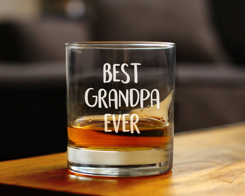 Best Grandpa Ever Whiskey Rocks Glass - Father's Day Gifts
