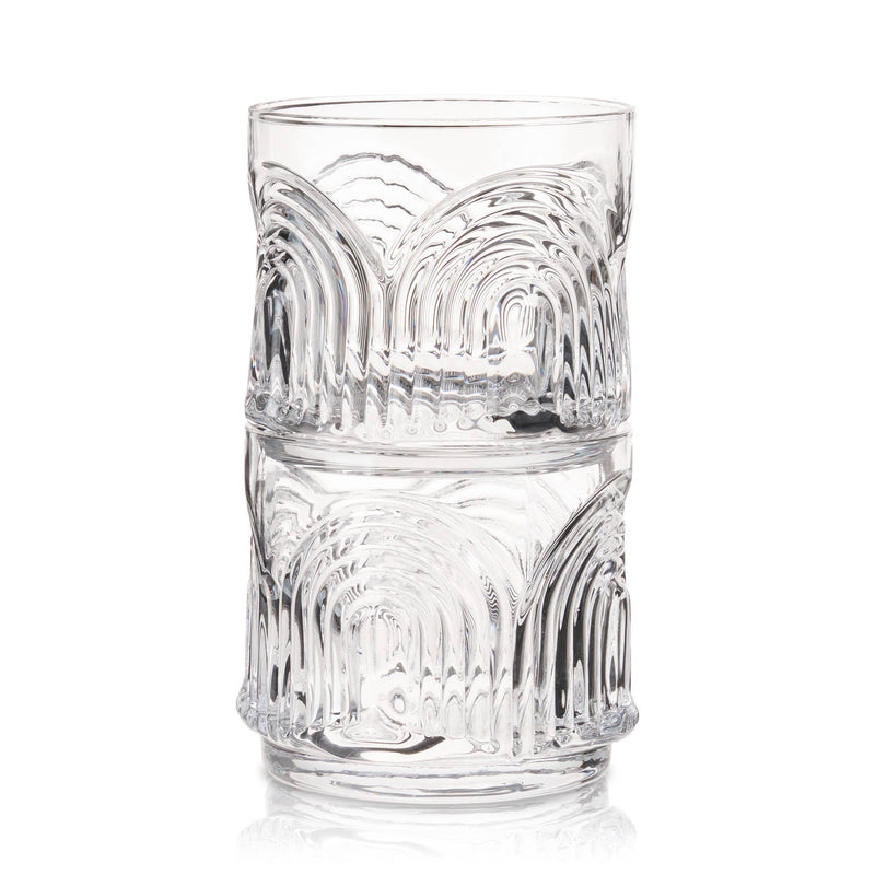 Deco Beau Crystal Lowball Tumblers Set of 2