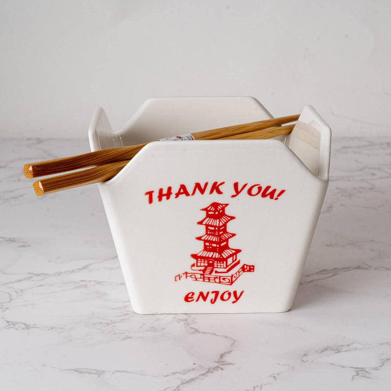 Takeout Box Serving Bowl With Chopsticks Pagoda