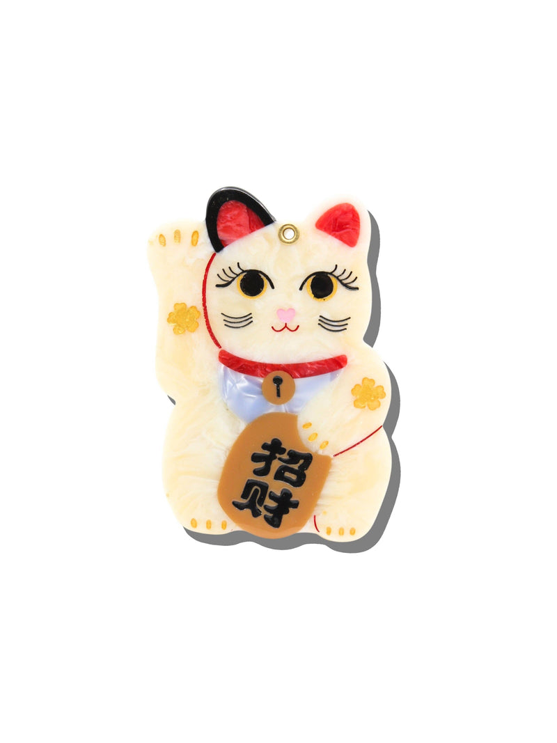 Hand-painted Maneki-Neko Cat Compact Mirror | Eco-Friendly