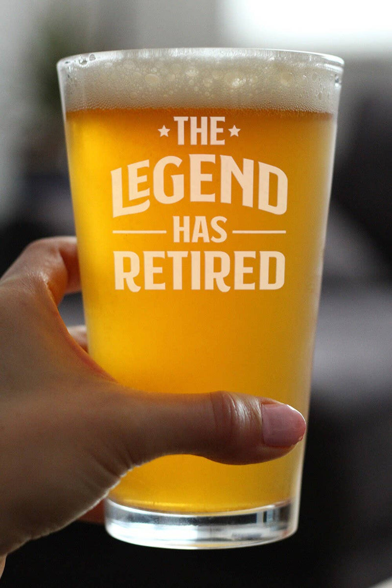 Legend Has Retired Pint Glass for Beer - Retirement Gifts