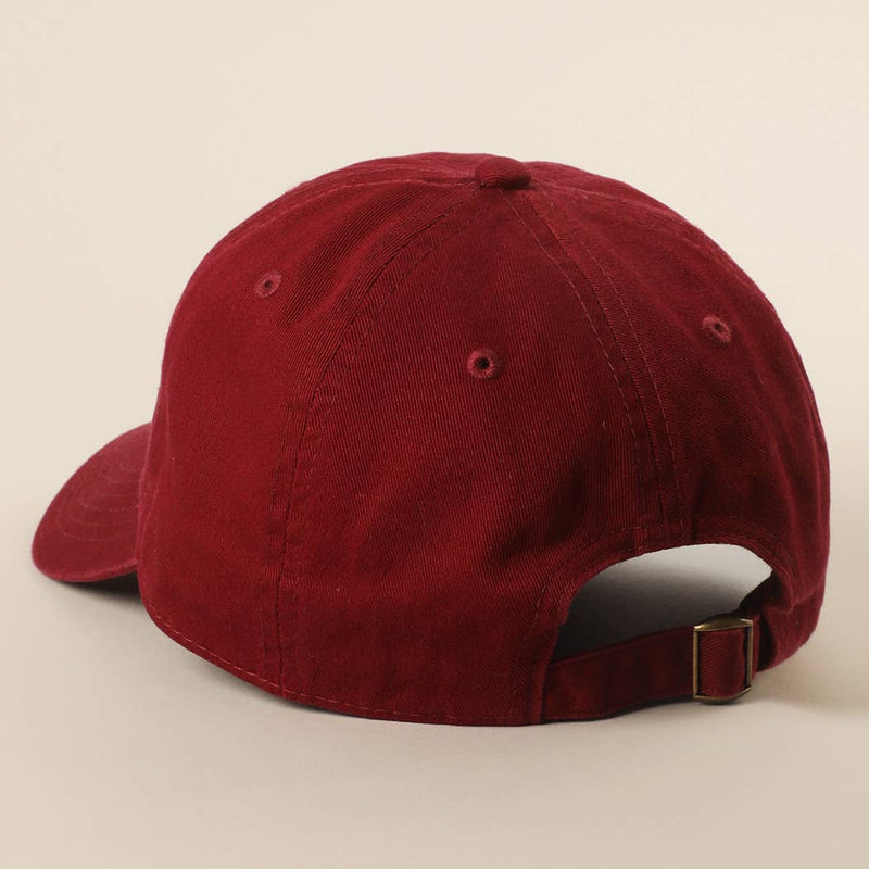 MOM Lettering Embroidery Baseball Cap: MAUVE / One Size