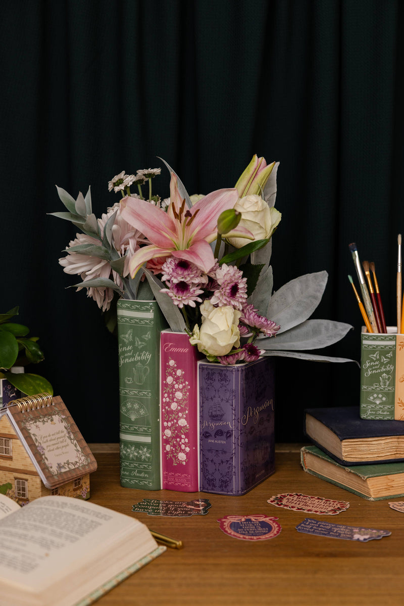 Triple Book Vase, Jane Austen