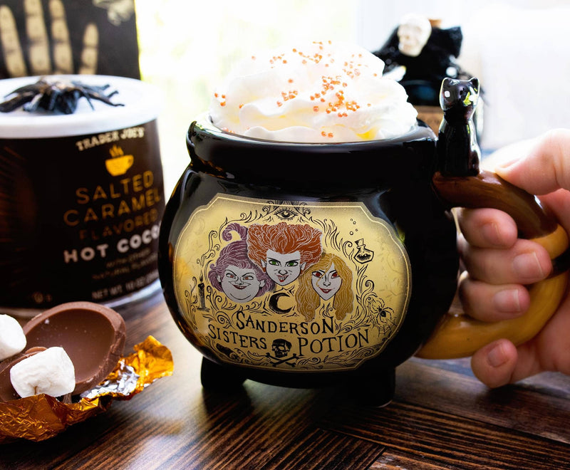 Hocus Pocus Sisters Cauldron Sculpted Ceramic Mug