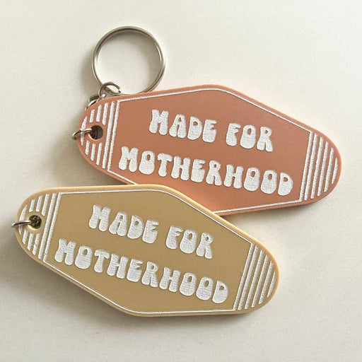 Made For Motherhood Motel Key Inspired Keychain-GOLDEN TAN - LOCAL FIXTURE