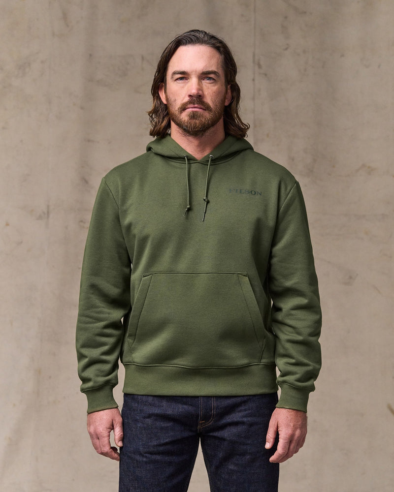 Filson Scenic Graphic Hoodie in Surplus Green
