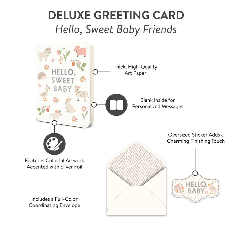 Hello, Sweet Baby Friends Deluxe Greeting Card