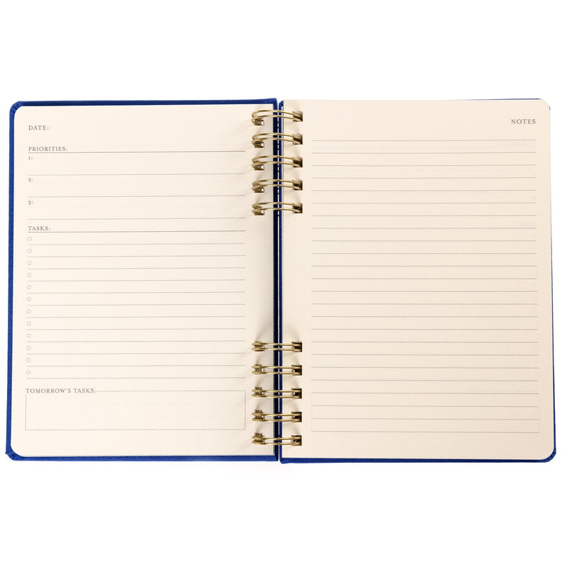 Cobalt Blue Fabric-Bound Task Journal cover detail