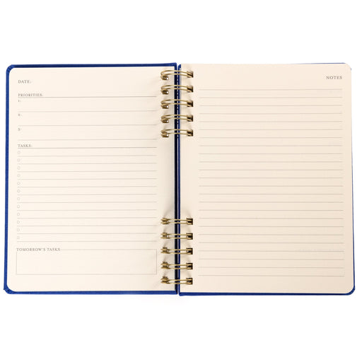 Cobalt Blue Fabric-Bound Task Journal cover detail