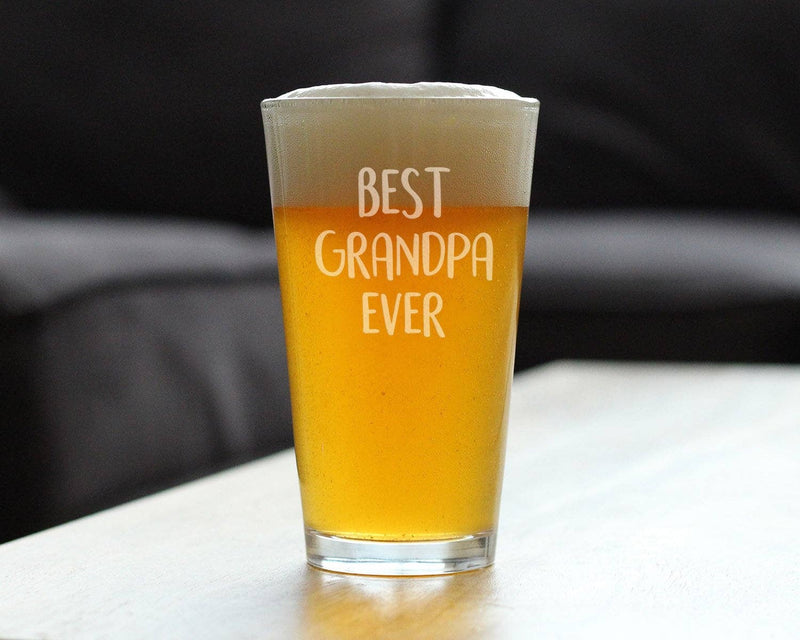 Best Grandpa Ever Pint Glass for Beer - Father's Day Gifts