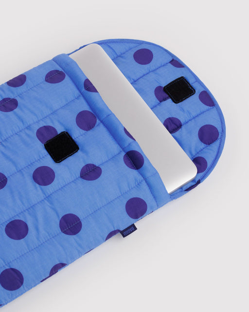 Puffy Laptop Sleeve 16 - Blue Polka Dot