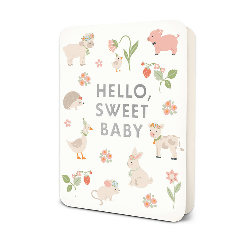 Hello, Sweet Baby Friends Deluxe Greeting Card