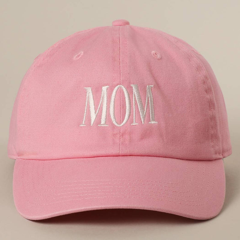 MOM Lettering Embroidery Baseball Cap: LILAC / One Size