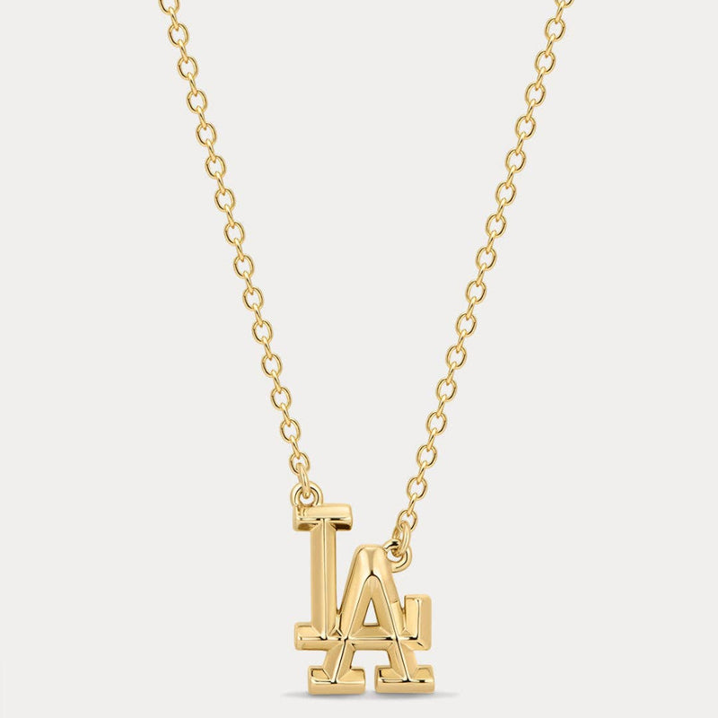 The MLB Logo Charm Necklace: Gold / LA Dodgers