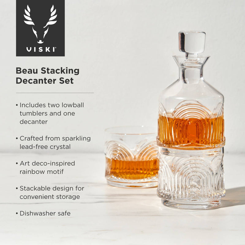 Stacking Decanter and Glasses Set Deco Beau