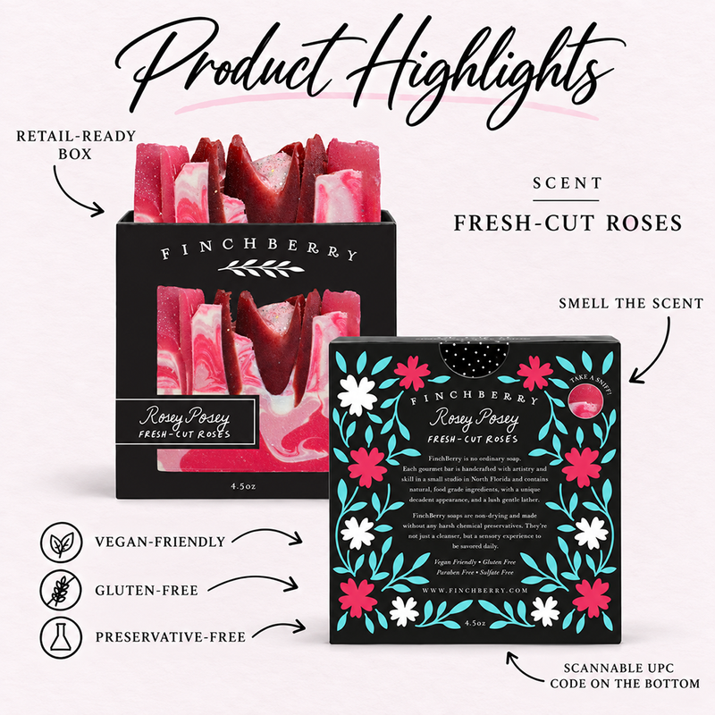 Rosey Posey Vegan-friendly Gluten-free Boxed Soap