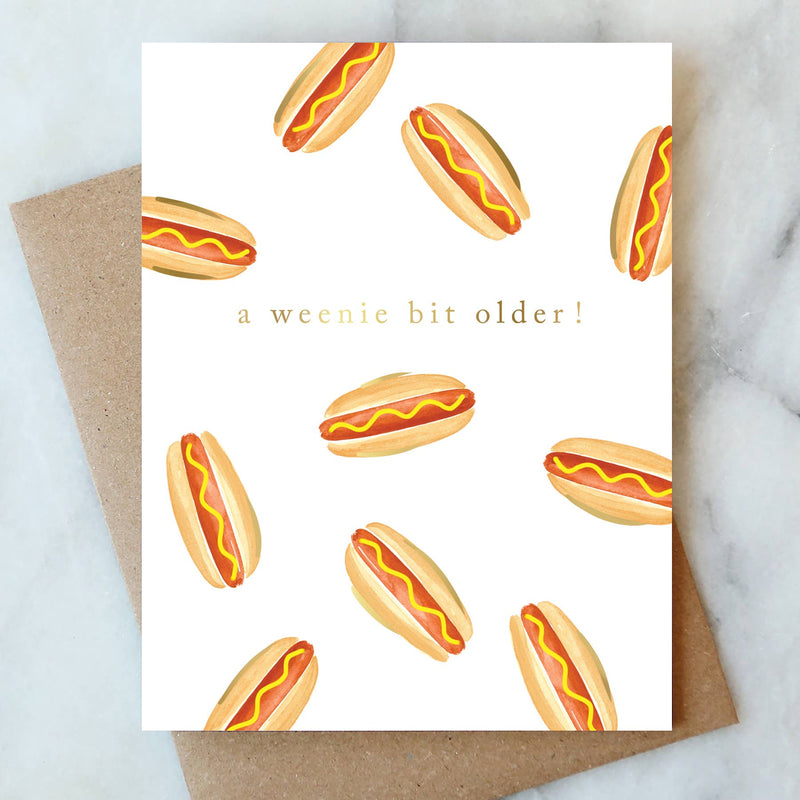 Hot Dog Weenie Birthday Greeting Card | Birthday Card