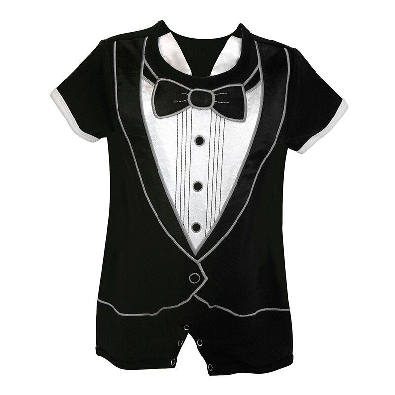 Short Romper - Tuxedo