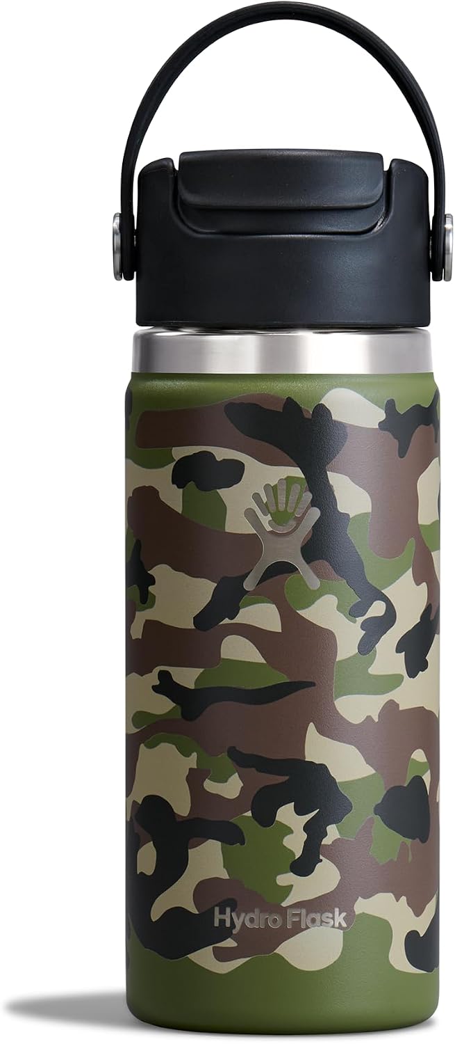 Hydro Flask 16 oz Travel Mug Flip Sip Cap Woodland Camo