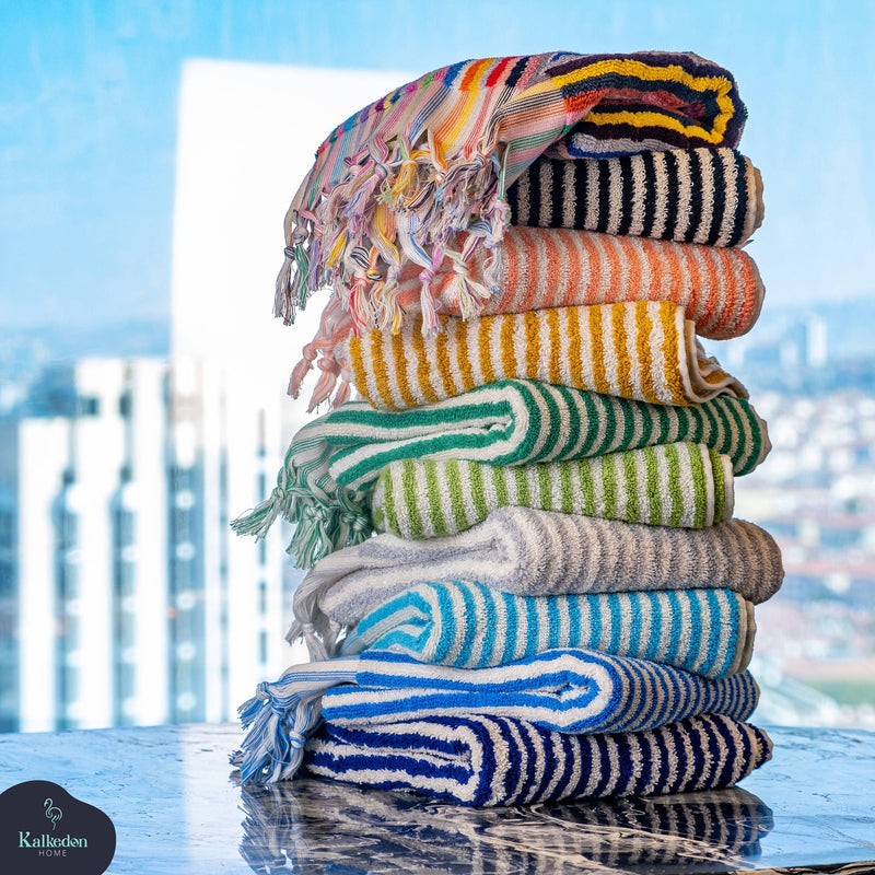 Handwoven Hand Towel |Bath Towel| Kitchen Towel | Oversized: Blue / Hand Towel