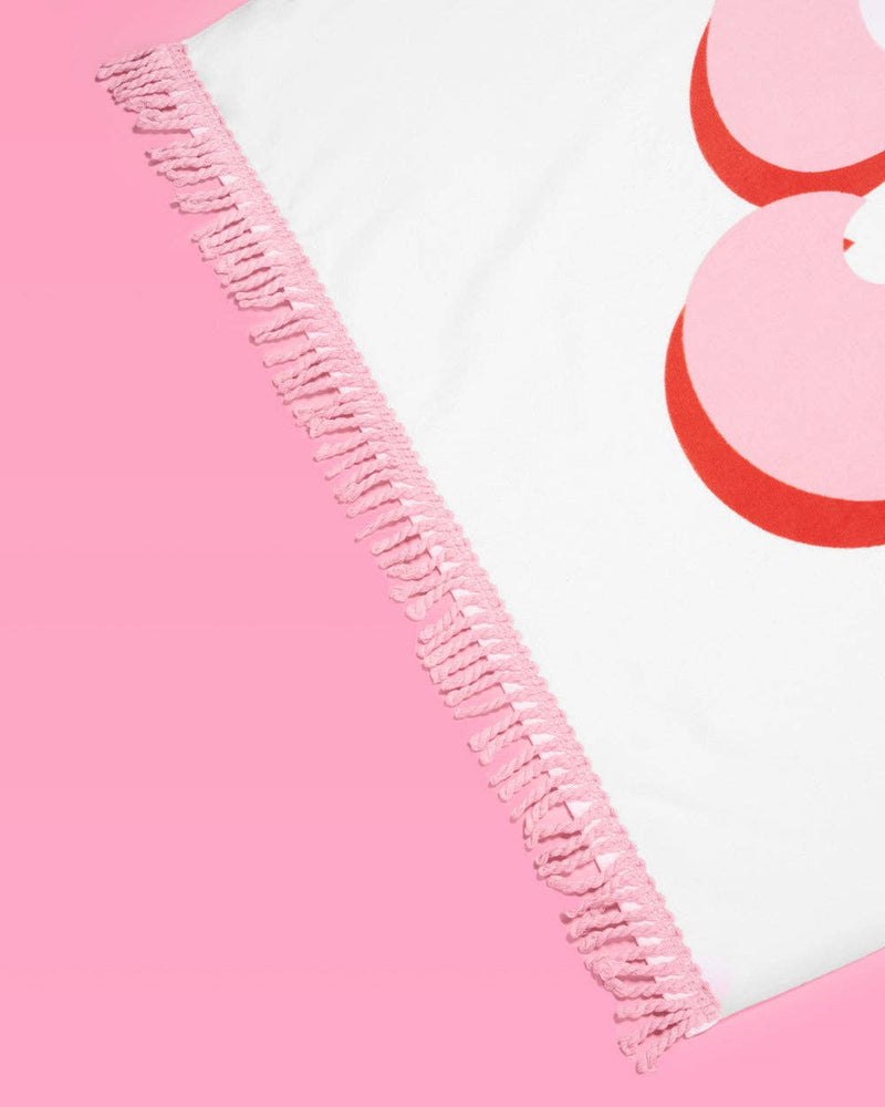 Bride Beach Towel - fringe cotton towel 30" x 67"