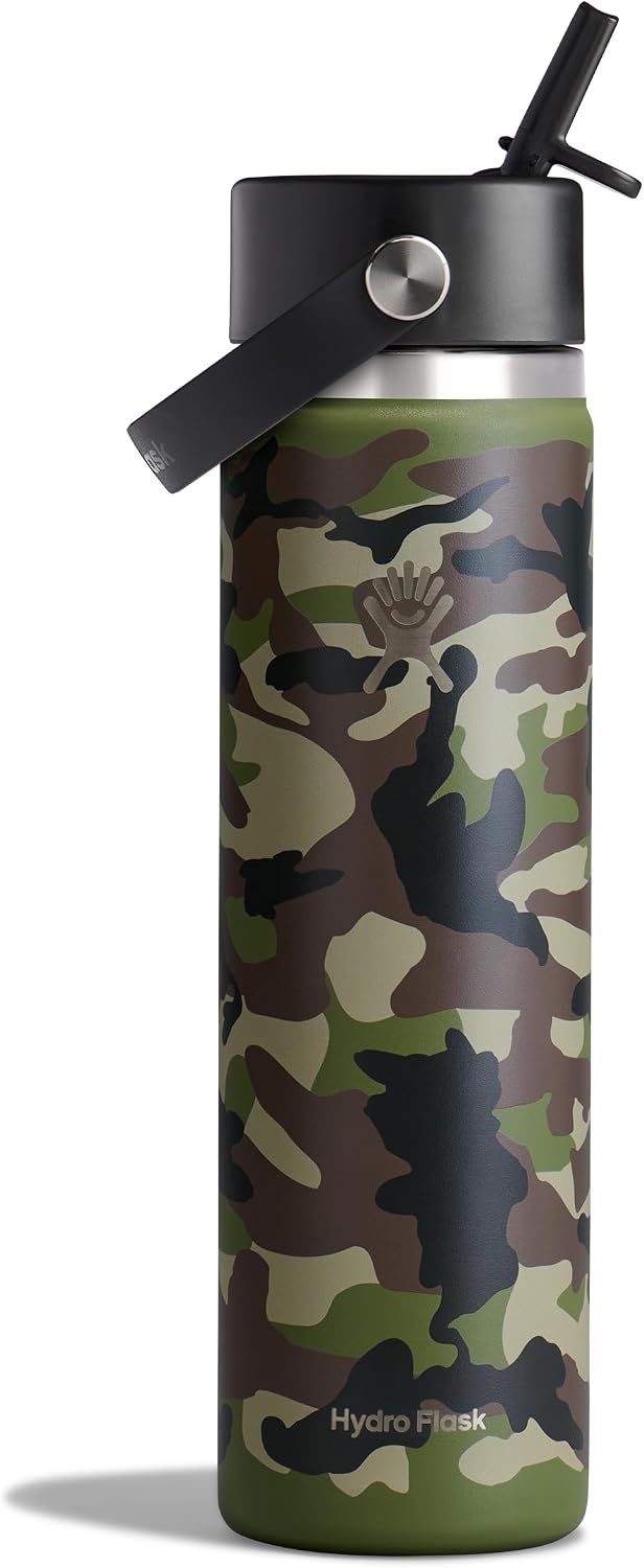 Hydro Flask 24 oz Wide Flex Straw Cap Woodland Camo
