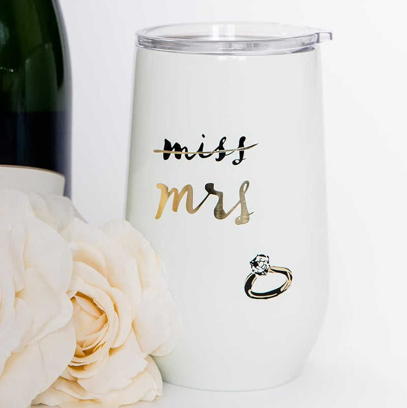 Miss To Mrs Stemless Wine Tumbler