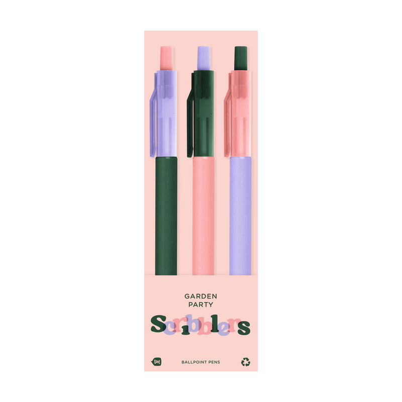 Scribblers Ballpoint Pens: Garden Party Scribbler 3 Pack