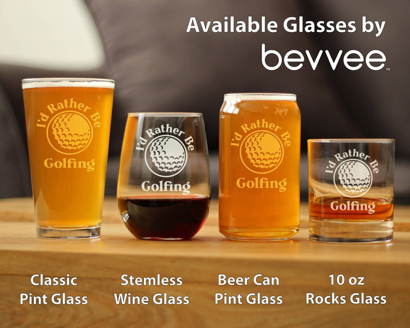 Rather Be Golfing Pint Glass for Beer - Golfers Gifts