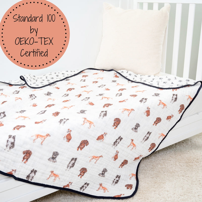 Adorable Dog Baby Toddler Muslin Blanket