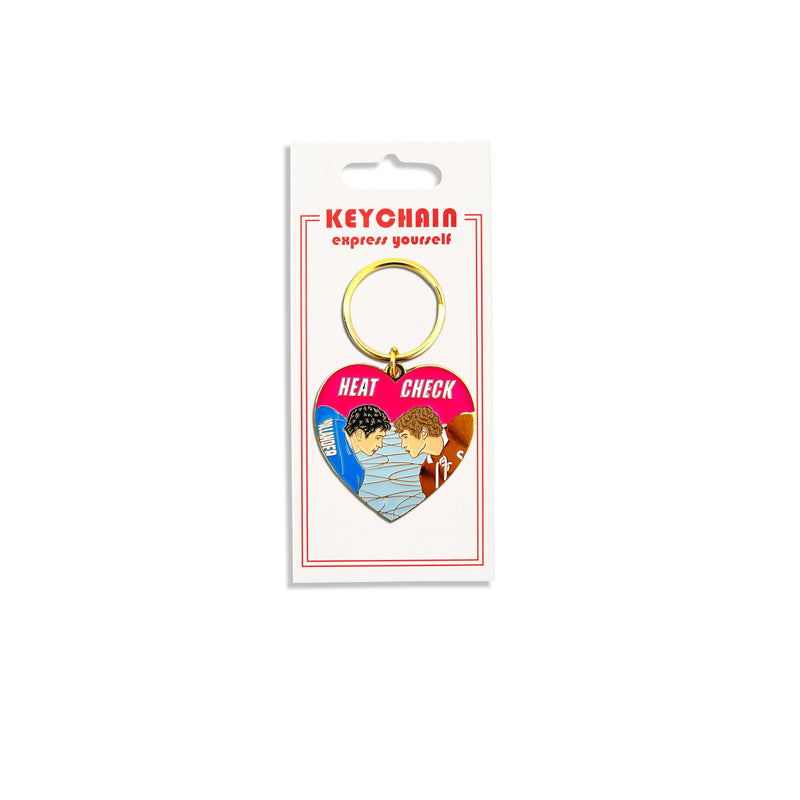Heated Rivalry Heat Check Heart Keychain