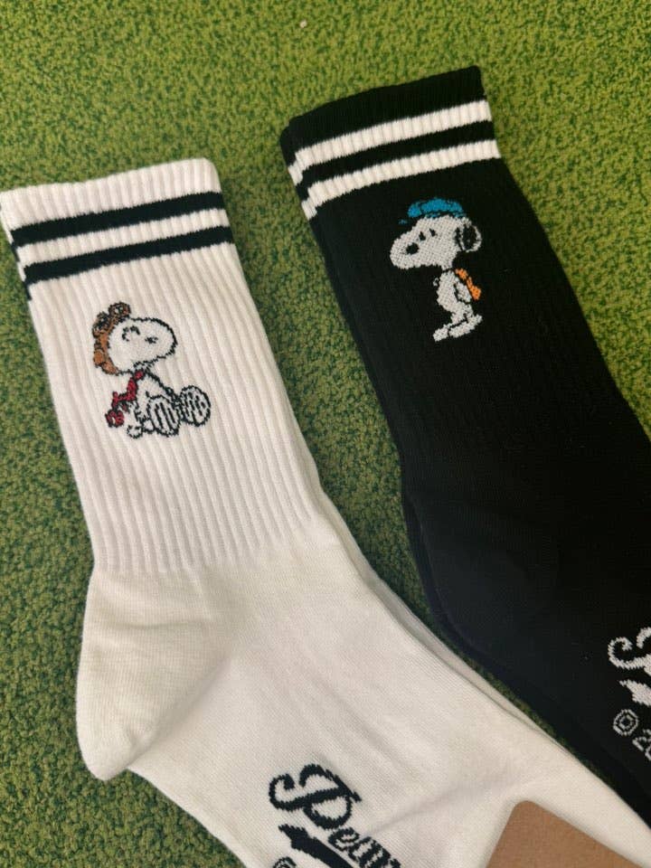 Peanuts Variety Snoopy Ankle Socks - White Line