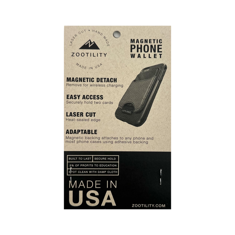 Magnetic Phone Leather Wallet: Black