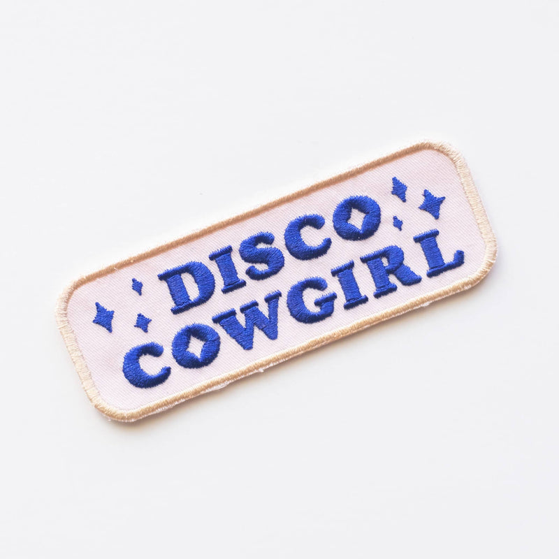 Disco Cowgirl Embroidered Iron on Patch: Yes
