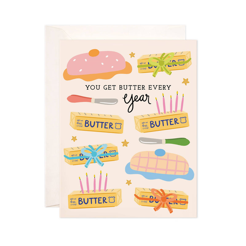 Butter Every Year Greeting Card - Birthday Card
