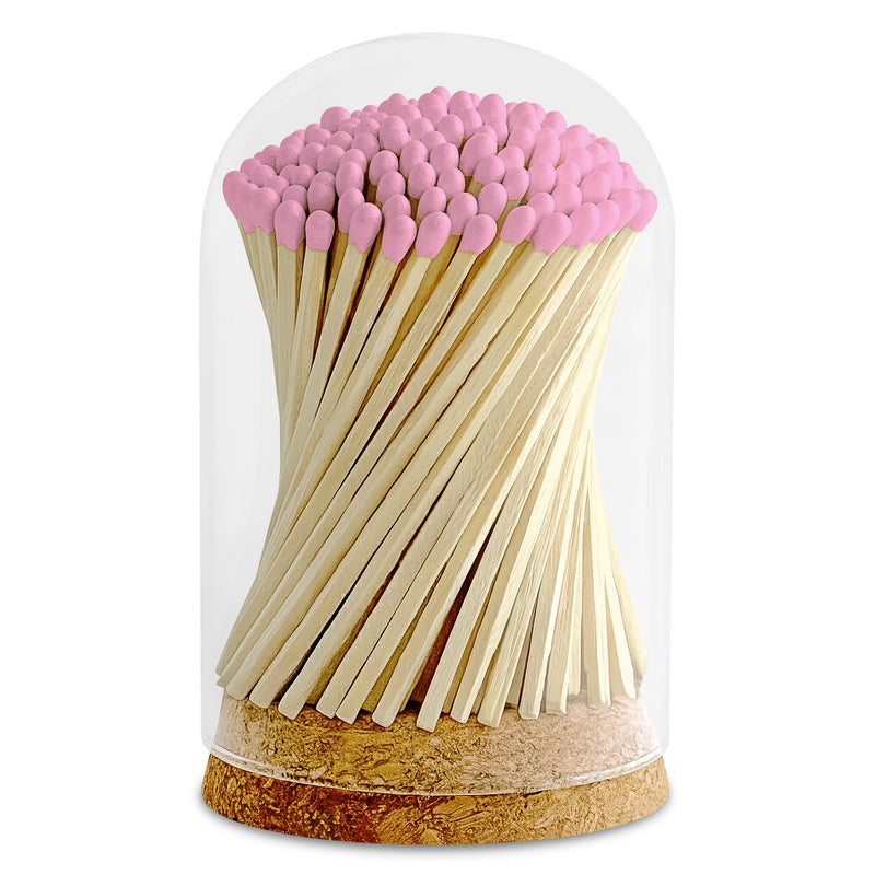 4" Matches in Premium Glass Cloche - Gold