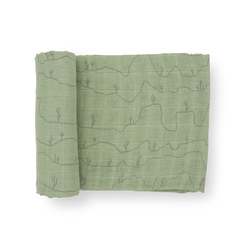 Cotton Muslin Swaddle Blanket | Cactus Lines