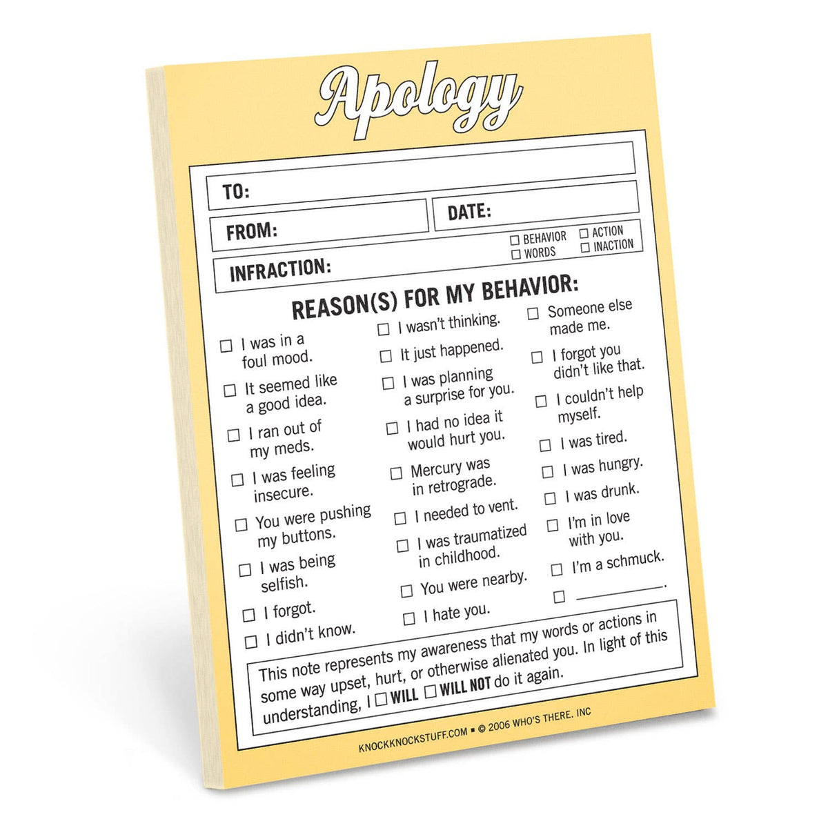 Apology Nifty Note Pad — LOCAL FIXTURE