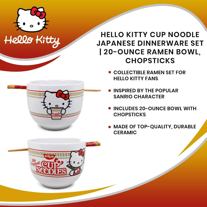 Hello Kitty Cup Noodles Ramen Bowl w/ Chopsticks