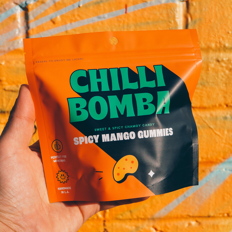 Chilli Bomba Spicy Mango Gummies Chamoy Candy 6ct/8oz