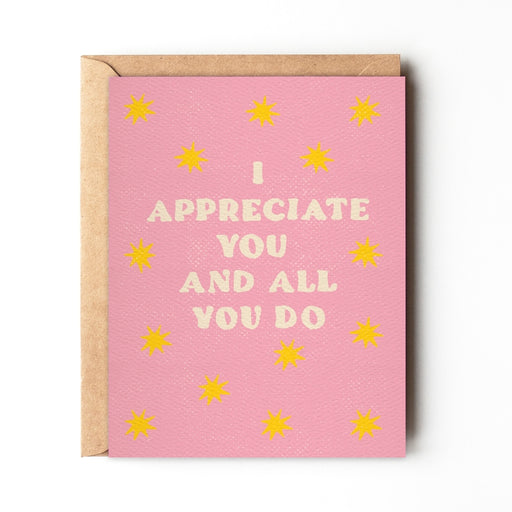 I Appreciate You | Mother's Day Card, Appreciation Card - LOCAL FIXTURE