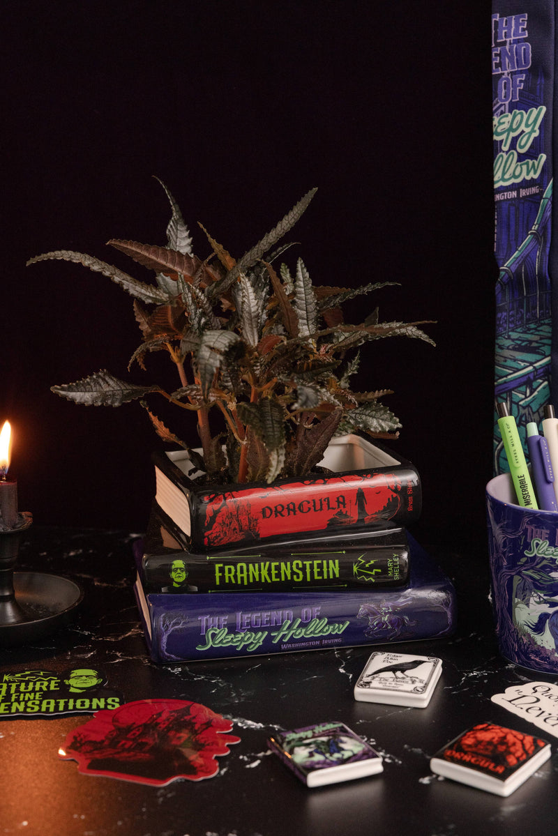 Stacked Book Planter, Sleepy Hollow